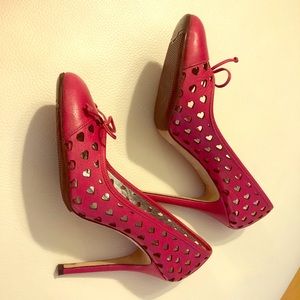 Dolce & Gabbana pink high heeled heart pumps
